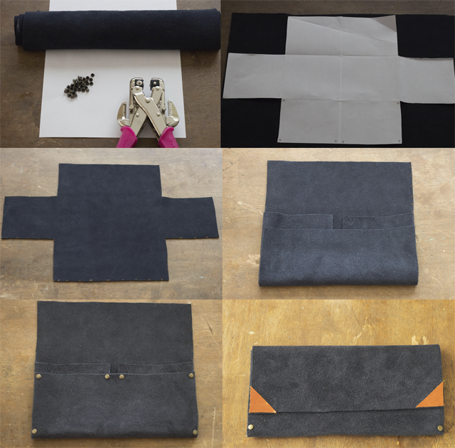 Cool diy no sew clutch of leather  2