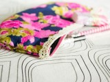 no sew floral pouch