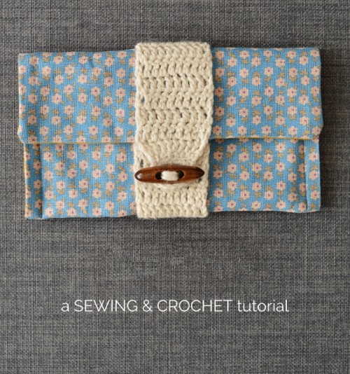 Cute And Cozy DIY Clutch With Crochet Band