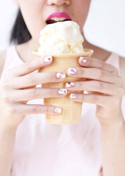 Cute DIY Ice Cream Nail Design To Try