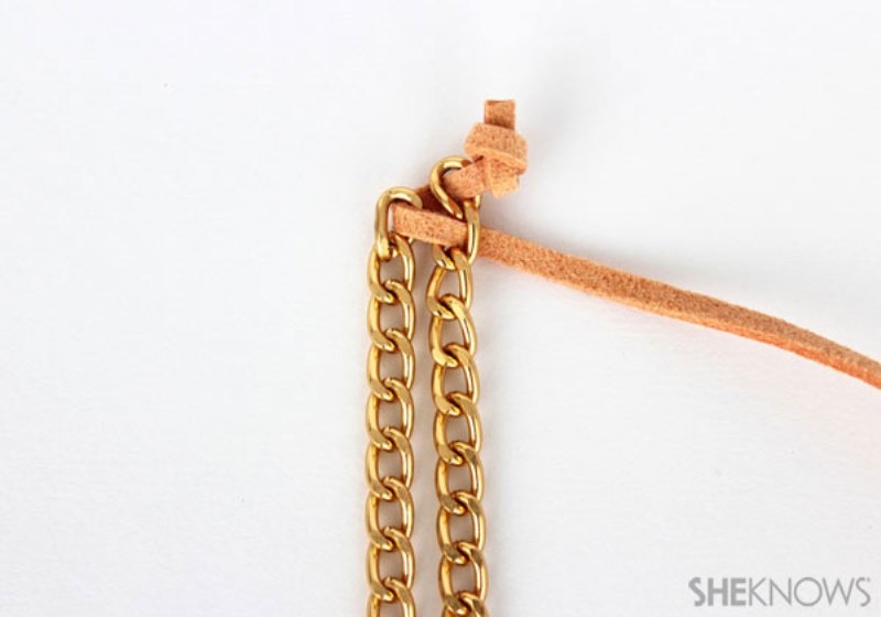 Cute diy spiral chain and suede bracelet  3