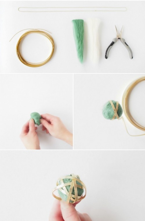 Delicate DIY Wire Felt Bead Necklace