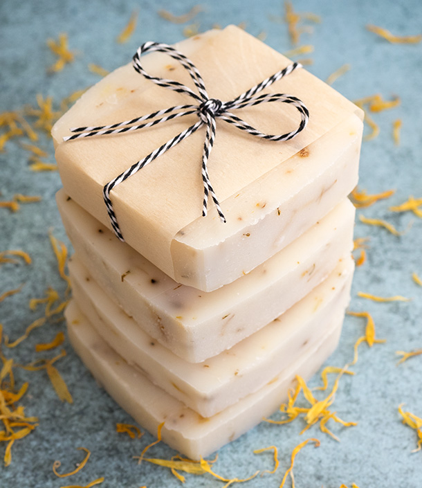 calendula soap (via dabblesandbabbles)