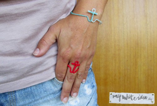 DIY Anchor Bracelet And Ring To Remind Of Holidays