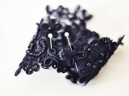 DIY Beaded Lace Bracelet Cuff