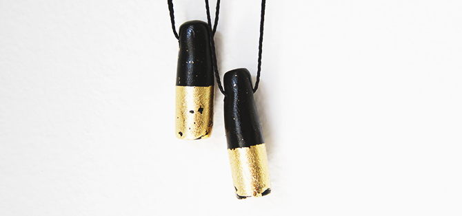 Picture Of diy black and gold pendants in various shapes  1