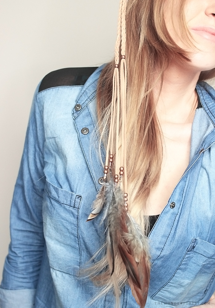 Picture Of diy boho chic feather headpiece  7