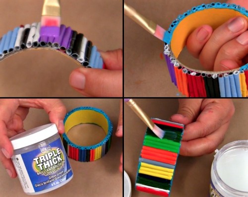 DIY Bold Recycled Magazine Bracelets