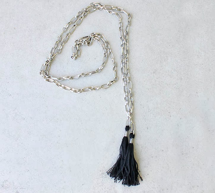 Diy chain tassel necklace  5