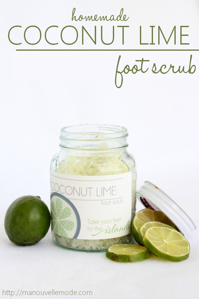 Picture Of diy coconut lime foot scrub  1