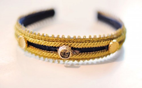 DIY Dolce & Gabbana Inspired Bejeweled Gold Headband