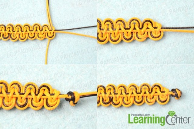 Picture Of diy double wave friendship bracelet with wax cord  4