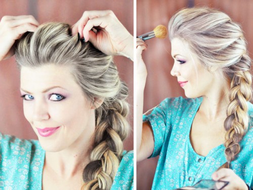 DIY Elsa French Braid Hairstyle From Frozen