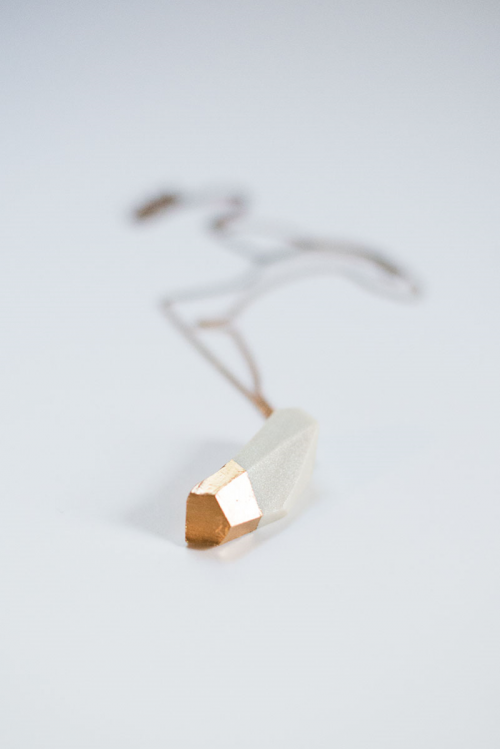 DIY Geometric Gilded Pendant From Clay