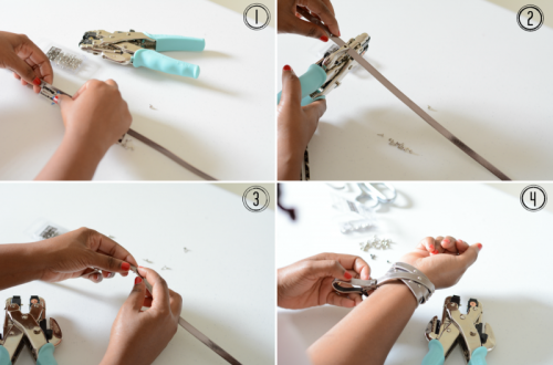 DIY Givenchy Inspired Studded Wrap Bracelet
