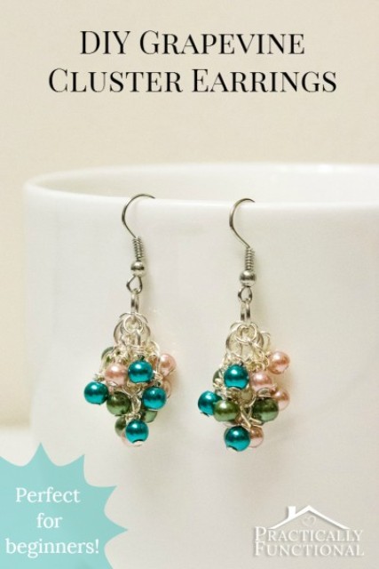 Picture Of diy grapevine cluster earrings  1