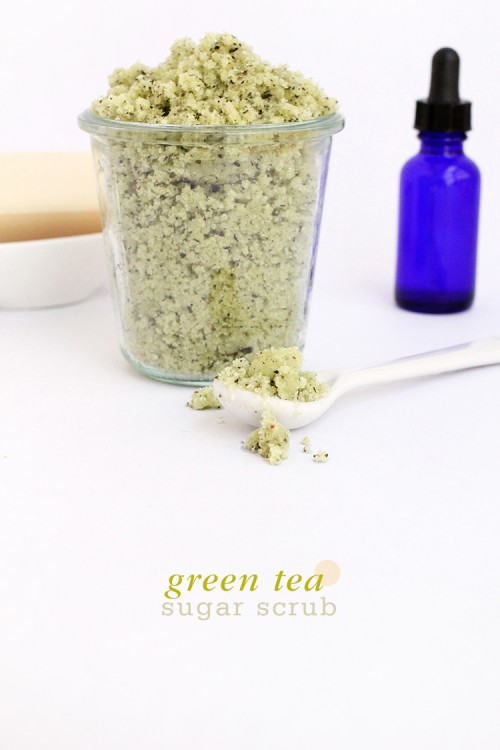 green tea sugar scrub (via shelterness)