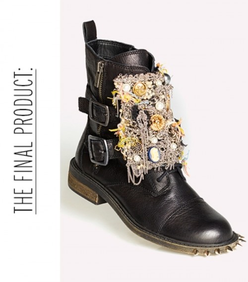 DIY Embellished Boots Inspired By Original Saint Laurent’s F/W 13 Boots