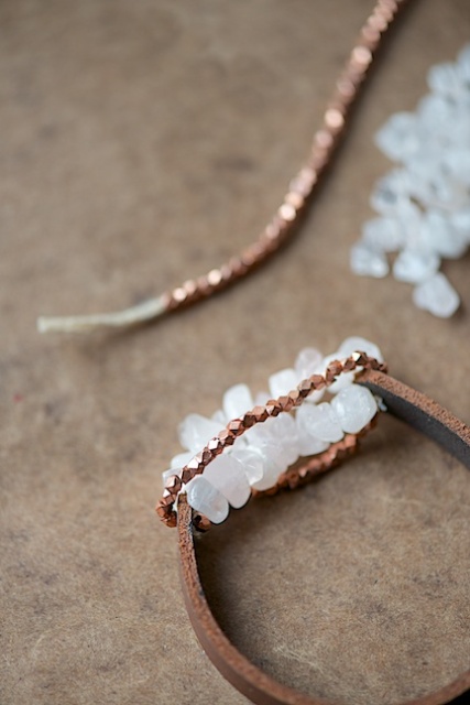 DIY Leather Bracelet With Beads