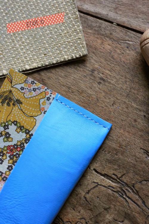 DIY Leather Pouch With Patterned Fabric Inside
