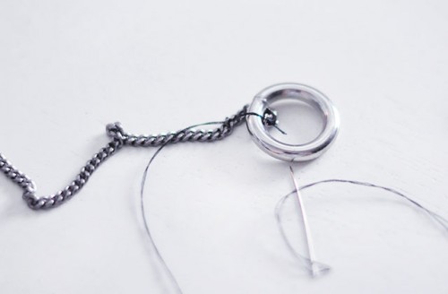 DIY Long O Ring Double Chain Necklace