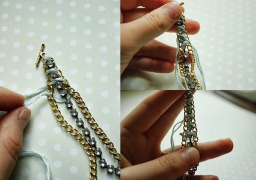 Lovely DIY Rhinestone Bracelet