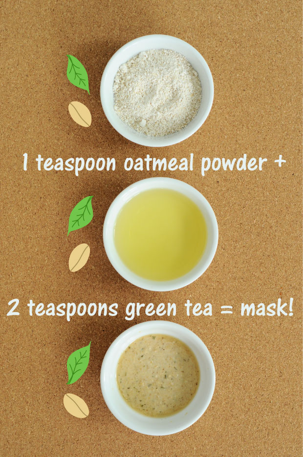 Diy oatmeal and green tea mask for subtle exfoliating  2