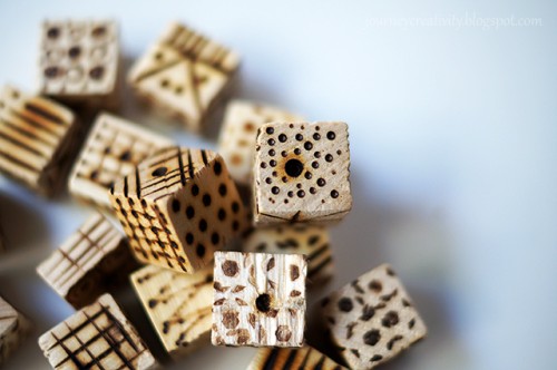 DIY Pyrography Wooden Cube Bracelet