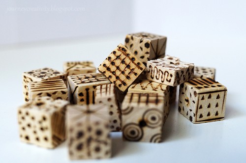 DIY Pyrography Wooden Cube Bracelet