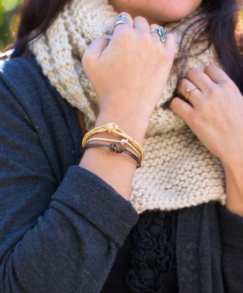 Easy And Cool DIY Knotted Leather Bracelets