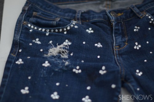 Easy DIY Embellished Denim Shorts