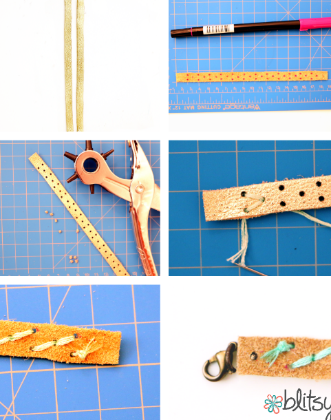 Easy DIY Stitched Leather Bracelets