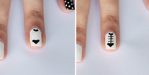 Funny DIY Black And White Cat Nails