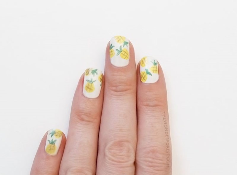 Picture Of funny diy pineapple nail art to try  2