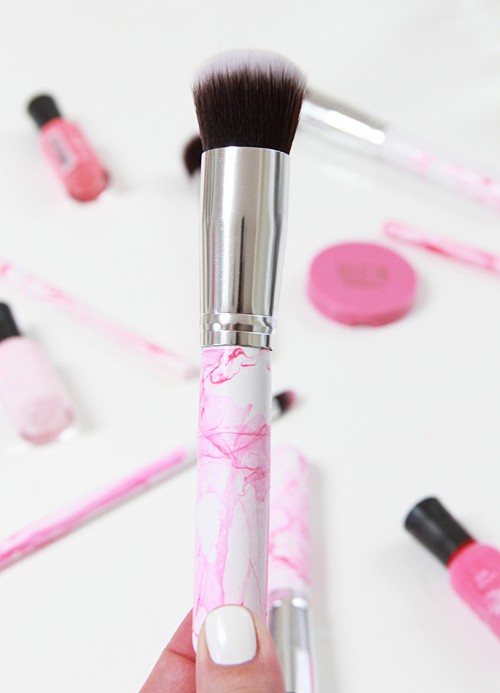 Glam DIY Marbleized Makeup Brushes