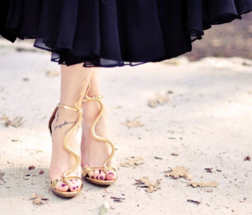 Gorgeous DIY Gold Snake Sandals Inspired By Guiseppe Zanotti