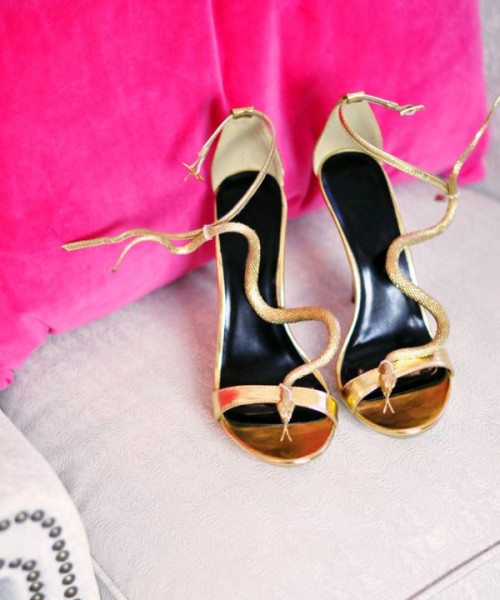Gorgeous DIY Gold Snake Sandals Inspired By Guiseppe Zanotti