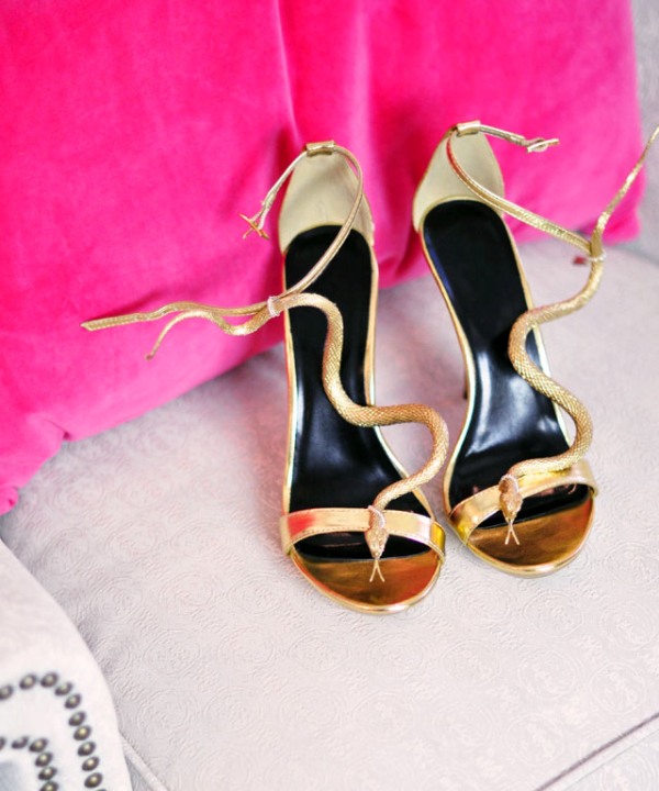 Gorgeous diy gold snake sandals inspired by guiseppe zanotti  4