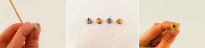 Industrial inspired diy glitter hexnut earrings  3