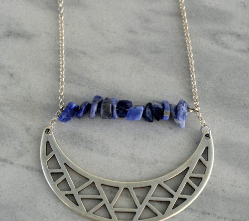 Long DIY Boho Tassel Moon Necklace