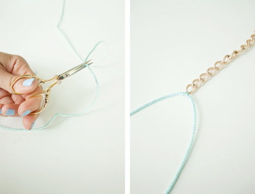 Nautical DIY Threaded Chain Bracelet