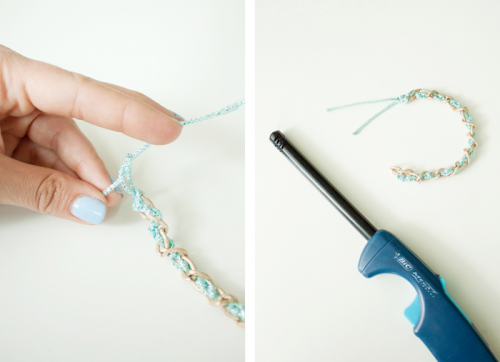 Nautical DIY Threaded Chain Bracelet