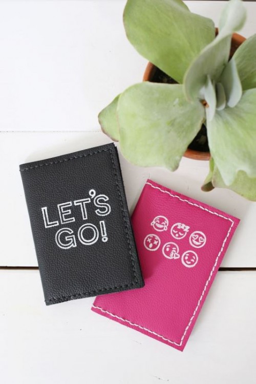 Perfect DIY Stamped Leather Passport Holder