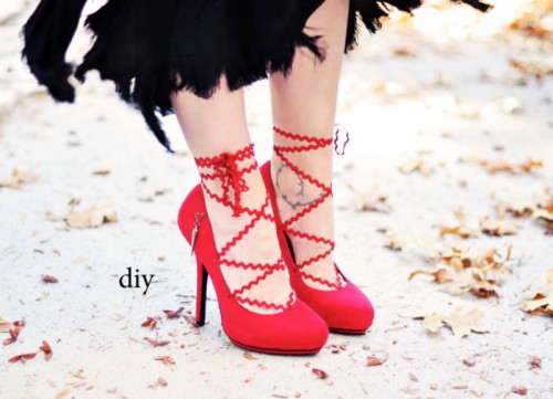 Pretty DIY Lace Up Heels