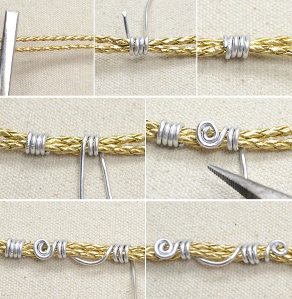 Refined diy leather cord bracelet with pearls  2