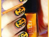Halloween pumpkin nails