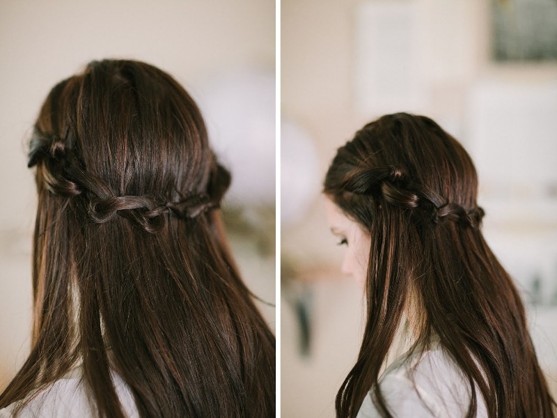 Simple yet fancy diy knotted crown hairstyle  3