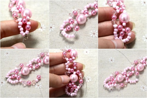 Spring Inspired DIY Pink Beads And Pearls Bracelet