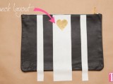 striped-diy-leather-clutch-with-a-heart-pattern-4