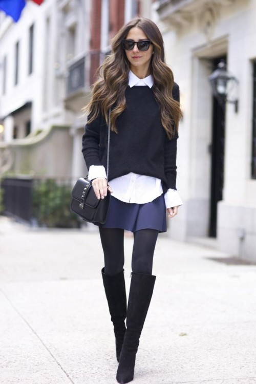 Stylish And Sexy Work Looks With High Boots